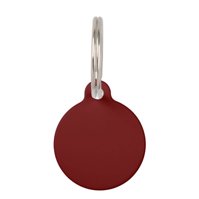 Blood red (solid colour)   pet tag (Front)