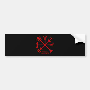 Blood Red Vegvísir (Viking Compass) Bumper Sticker
