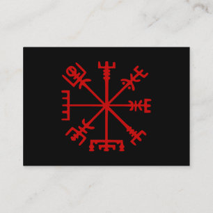 Blood Red Vegvísir (Viking Compass) Business Card