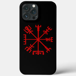 Blood Red Vegvísir (Viking Compass) iPhone 13 Pro Max Case