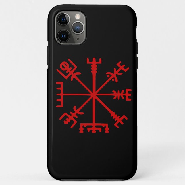 Blood Red Vegvísir (Viking Compass) Case-Mate iPhone Case (Back)