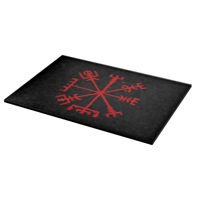 Blood Red Vegvísir (Viking Compass) Cutting Board (Corner)