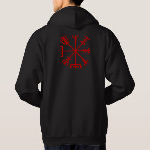 Blood Red Vegvísir (Viking Compass) Hoodie