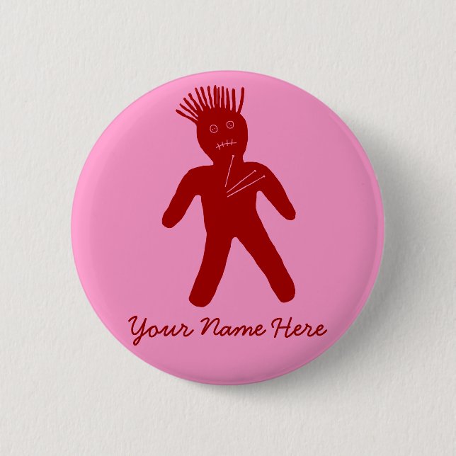 Blood Red Voodoo Doll 6 Cm Round Badge (Front)