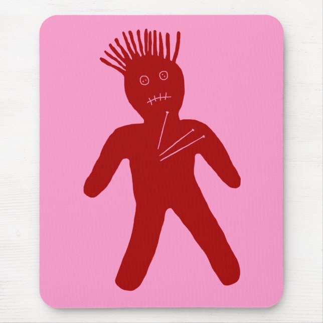 Blood Red Voodoo Doll Mouse Mat (Front)