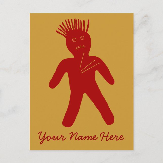 Blood Red Voodoo Doll Postcard (Front)
