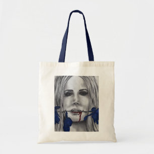 Blood Roses Vampire Woman Portrait Blood Goth Art Tote Bag