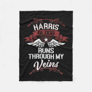 Blood Runs Through My Veins - Last Name Family Fleece Blanket