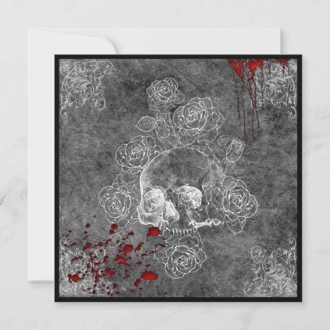 Blood Skull and Roses Horror Goth Wedding (Front)