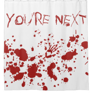Blood Soaked Bloody Hand Print Halloween Shower Curtain