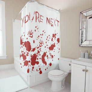 Blood Soaked Bloody Hand Print Halloween Shower Curtain
