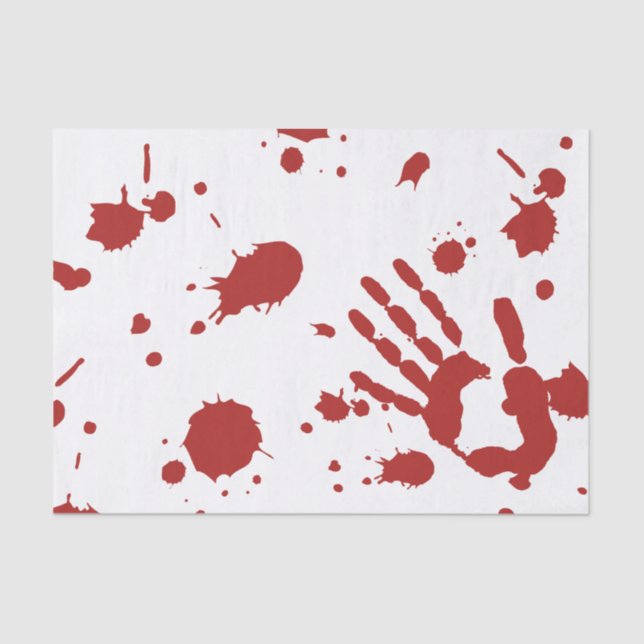 Blood Soaked Bloody Hand Print Halloween Tissue Paper (Front)
