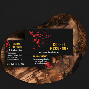 Blood Spatter Crime Horror Thriller Author Business Card