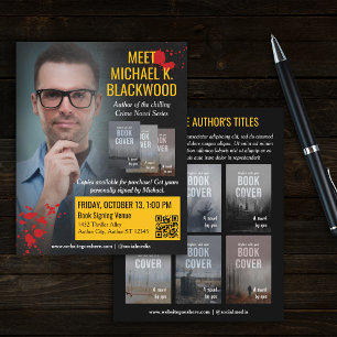 Blood Spatter Horror Crime Author Meet Greet Flyer