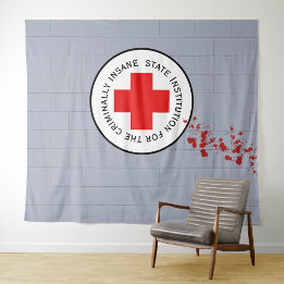 Blood Spatter Wall Psych Ward Halloween Backdrop Tapestry