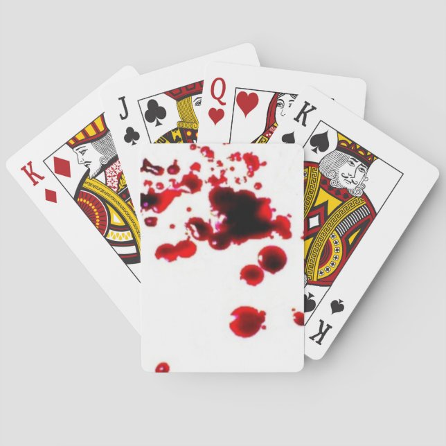 Blood splatter 2 creepy Halloween playing cards (Back)
