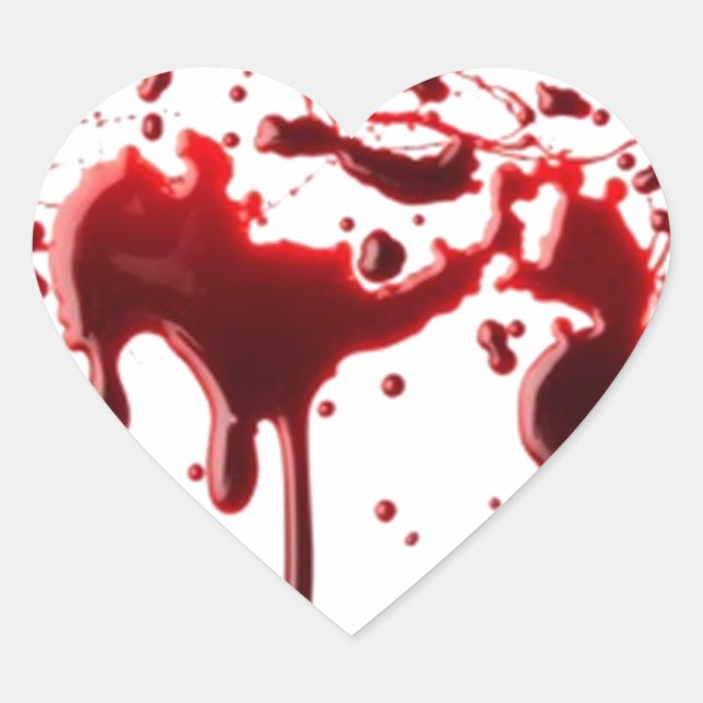 blood splatter 3 heart sticker (Front)