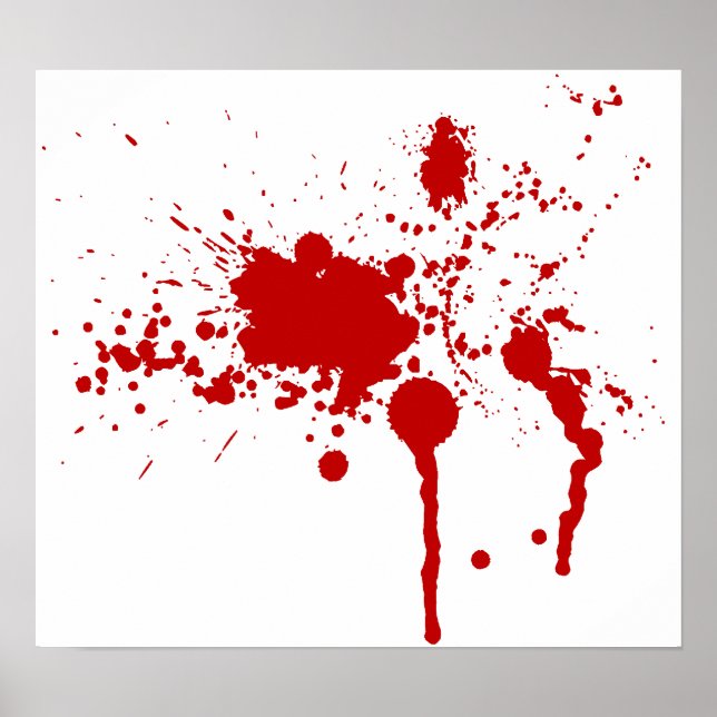 Blood Splatter Bloody Wound Bleeding Halloween Poster (Front)