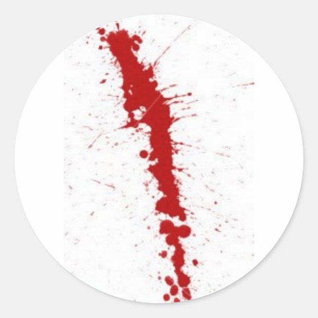 blood splatter classic round sticker (Front)