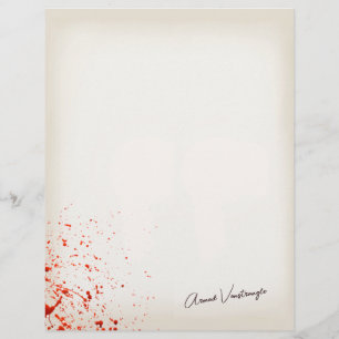 Blood Splatter Custom Letterhead