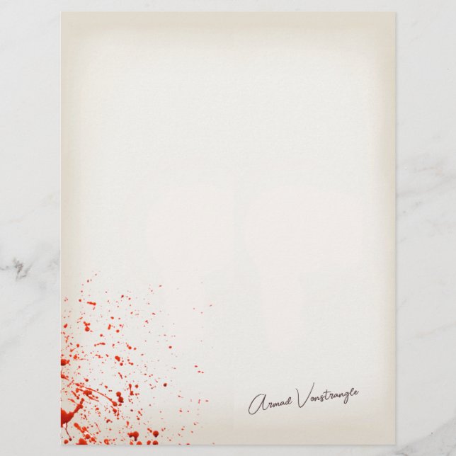 Blood Splatter Custom Letterhead (Front)