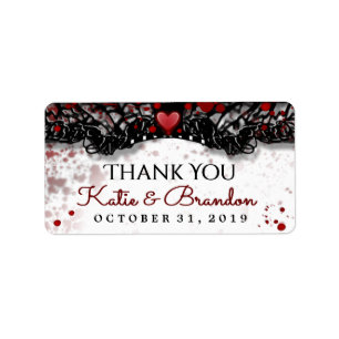 Blood Splatter Halloween Wedding Thank You Labels
