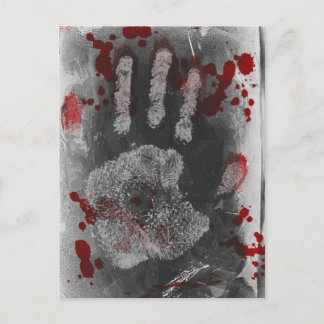 Blood Splatter Handprint Postcard