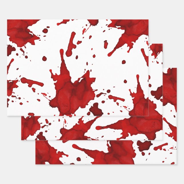 Blood Splatter Wrapping Paper Sheet (Set)