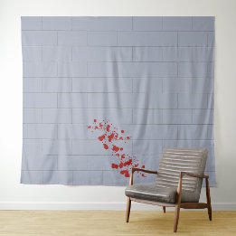Blood Splattered Block Wall Halloween Backdrop Tapestry