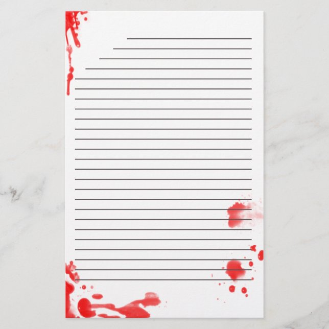 Blood Stained Stationary Stationery (Front)