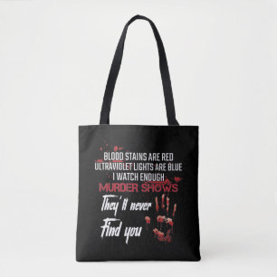 Blood stains Murderer Poem Thriller Movie Lover Tote Bag