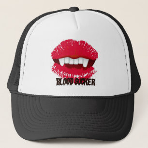 BLOOD SUCKER VAMP LIPS PRINT TRUCKER HAT
