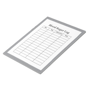 Blood Sugar Log Tracker Notepad
