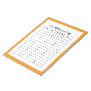Blood Sugar Log Tracker Notepad