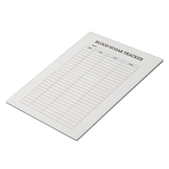 BLOOD SUGAR TRACKER NOTEPAD (Angled)