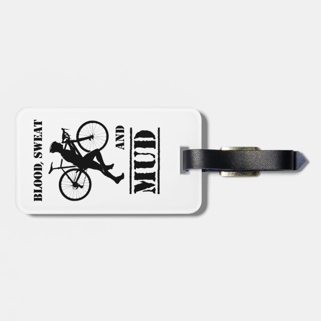 Blood Sweat And Mud Cyclocross Luggage Tag (Back Horizontal)