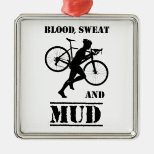 Blood Sweat And Mud Cyclocross Metal Tree Decoration
