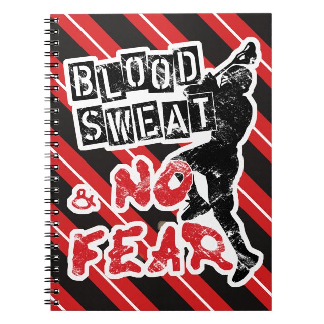 Blood, Sweat and No Fear Lacrosse Notepad Notebook (Front)