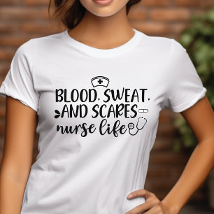 Blood Sweat and Scares Nurse Life Halloween Tri-Blend Shirt