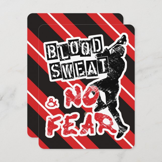 Blood, Sweat & No Fear Lacrosse Invitations (Front/Back)