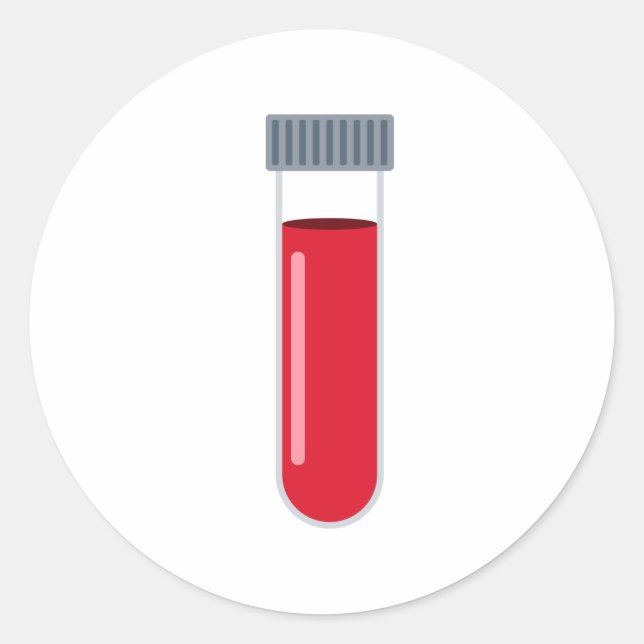 Blood Test Tube Classic Round Sticker (Front)