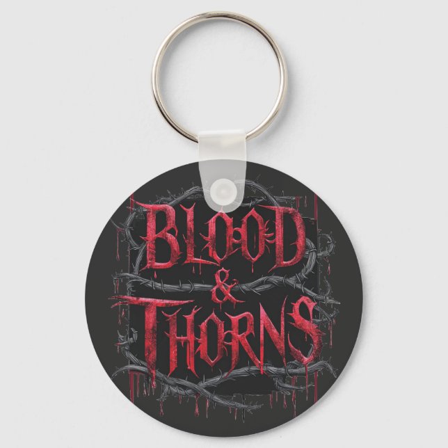 Blood & Thorns Gothic Design – Dark and Edgy  Key Ring (Front)
