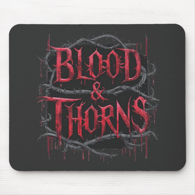 Blood & Thorns Gothic Design – Dark and Edgy  Mouse Mat (Front)