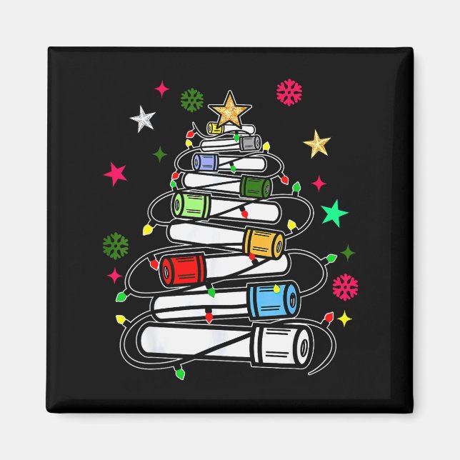 Blood Tube Christmas Tree Phlebotomist Tech Phleb  Magnet (Front)