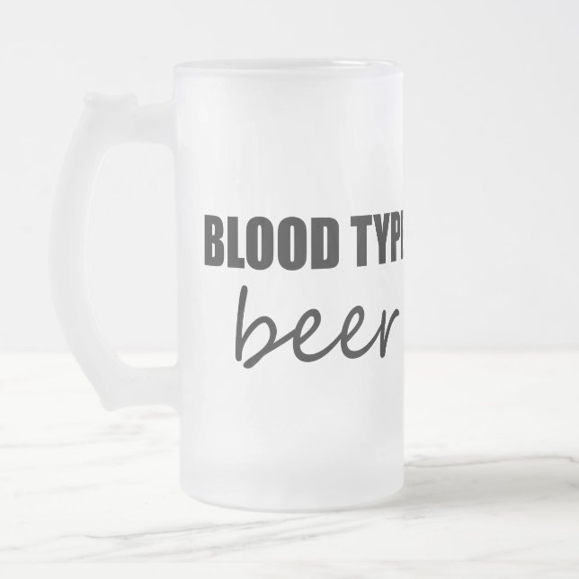 blood type beer frosted glass beer mug (Left)