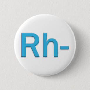 Blood Type Rh Negative Button