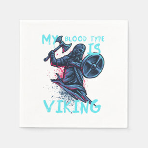 Blood Type Viking Axe Warrior Valhalla Norse Gift Napkin