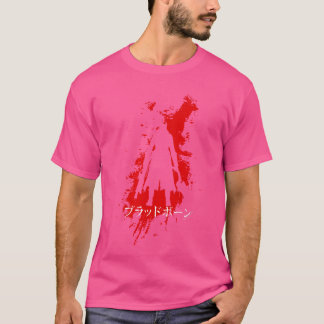 Bloodborne Splatter Kanji Silhouette Video Game fr T-Shirt