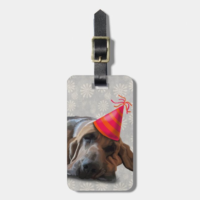 Bloodhound After the Party Luggage Tag (Front Vertical)