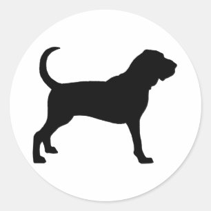 Bloodhound (black) classic round sticker
